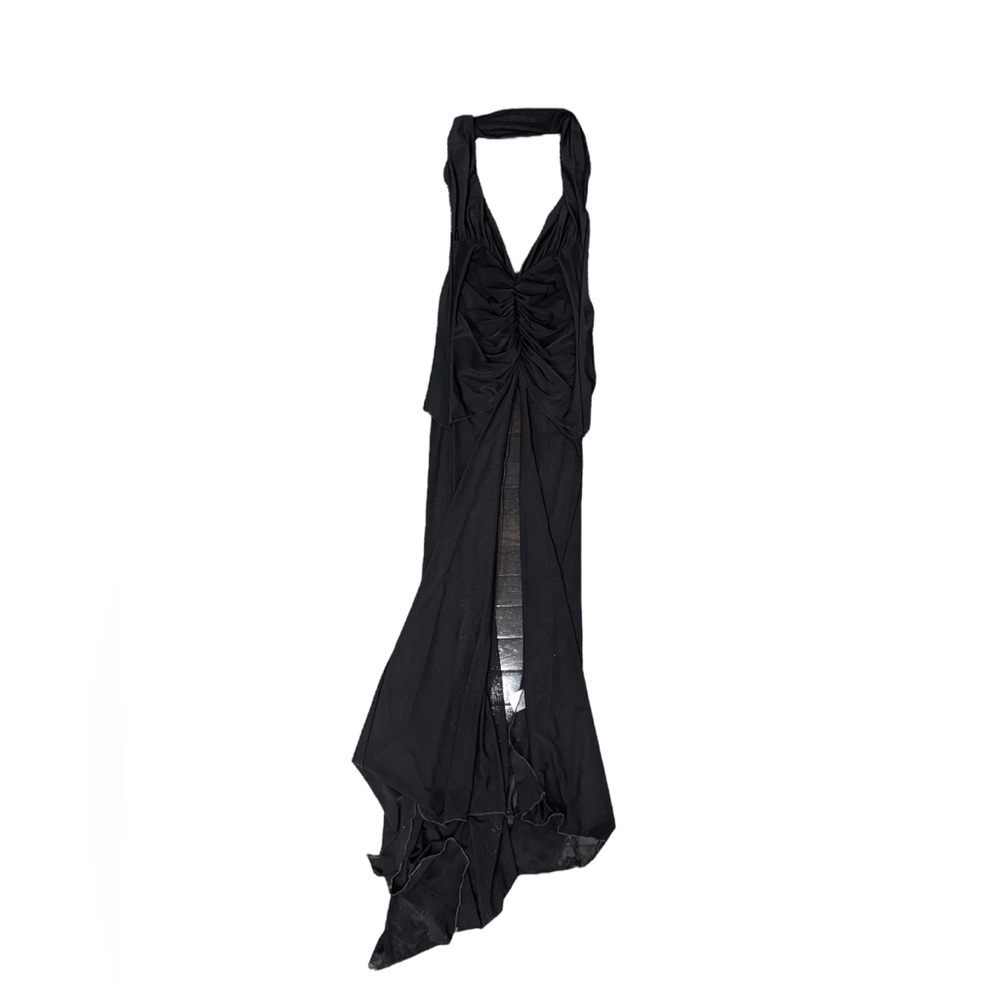 Kim Shui Mesh Maxi Halter Dress in Black Small - Picture 3 of 8
